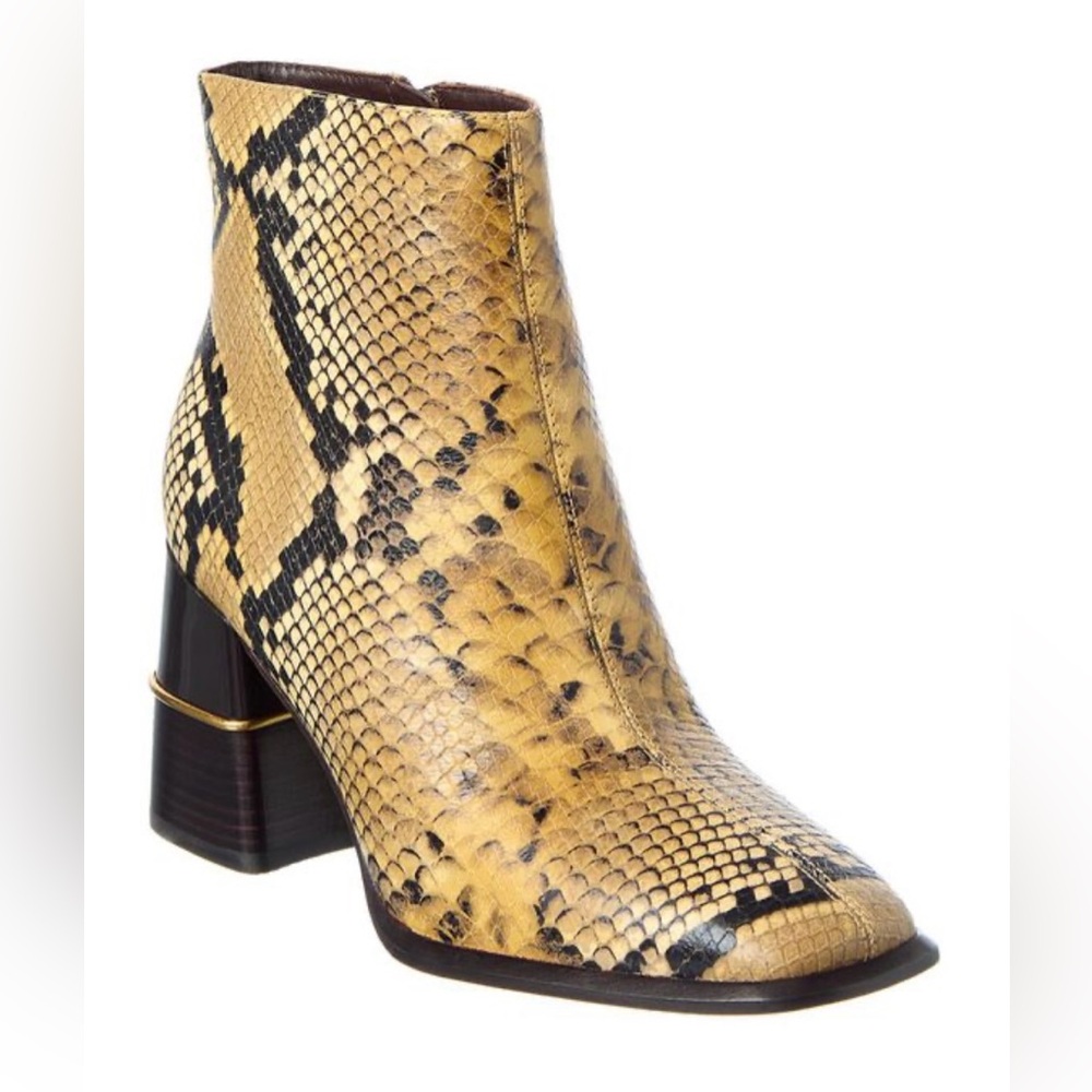 Snakeskin Patterned Ankle Boots